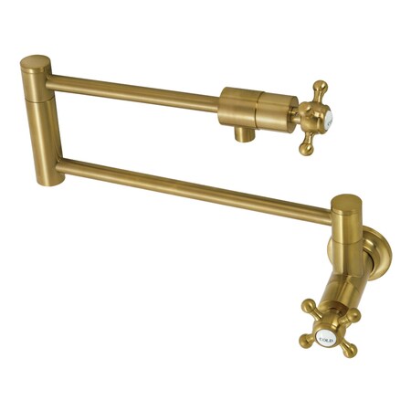 Kingston Brass KS4107BX Wall Mount Pot Filler, Brushed Brass KS4107BX